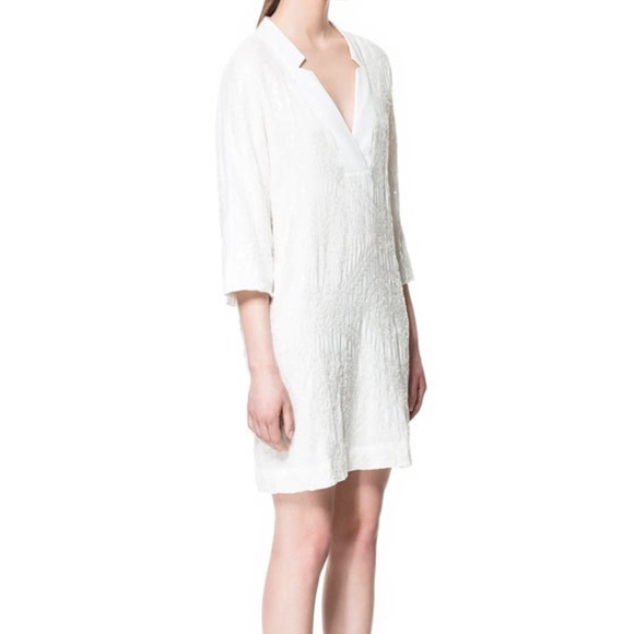 Zara white sequined tunic dress - Picture 2 of 12